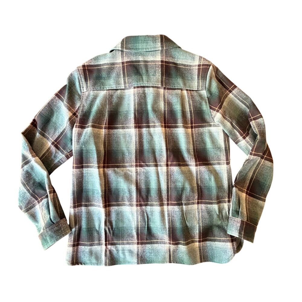 Pendleton Women’s Button Long Sleeve Shirt Shadow Plaid Flannel Large 100% wool - Picture 7 of 7